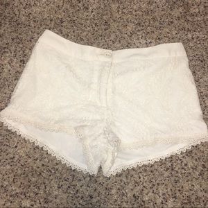 Lace shorts.